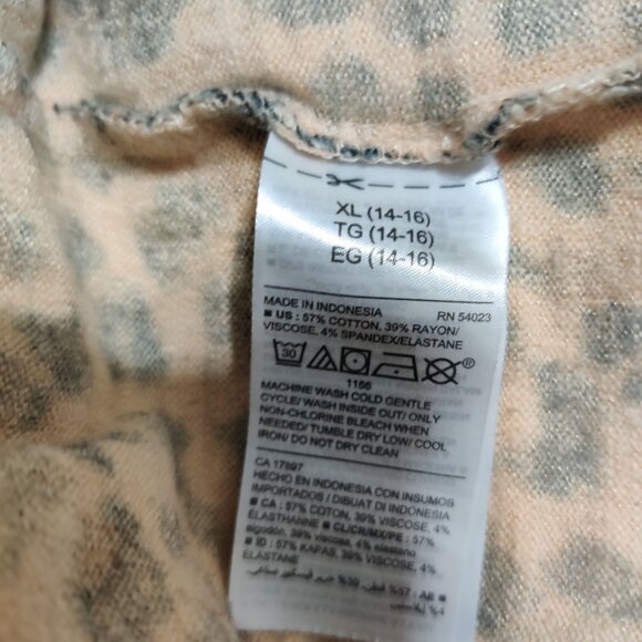 Old Navy Kids XL 14 16 Leopard Print Long Sleeve Hooded Tie Front Knit Top Cute - Picture 8 of 10